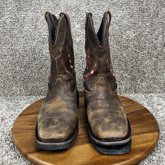 Mens Size 11 EW Wolverine Rancher Claw Wellington Work Boots American Flag READ - Picture 2 of 13